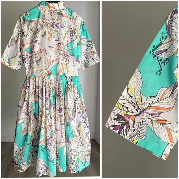 RRP $625 Mrs. Pomeranz Floral Dress XL Like New Liberty Of London Fabric Tana La - Picture 5 of 8